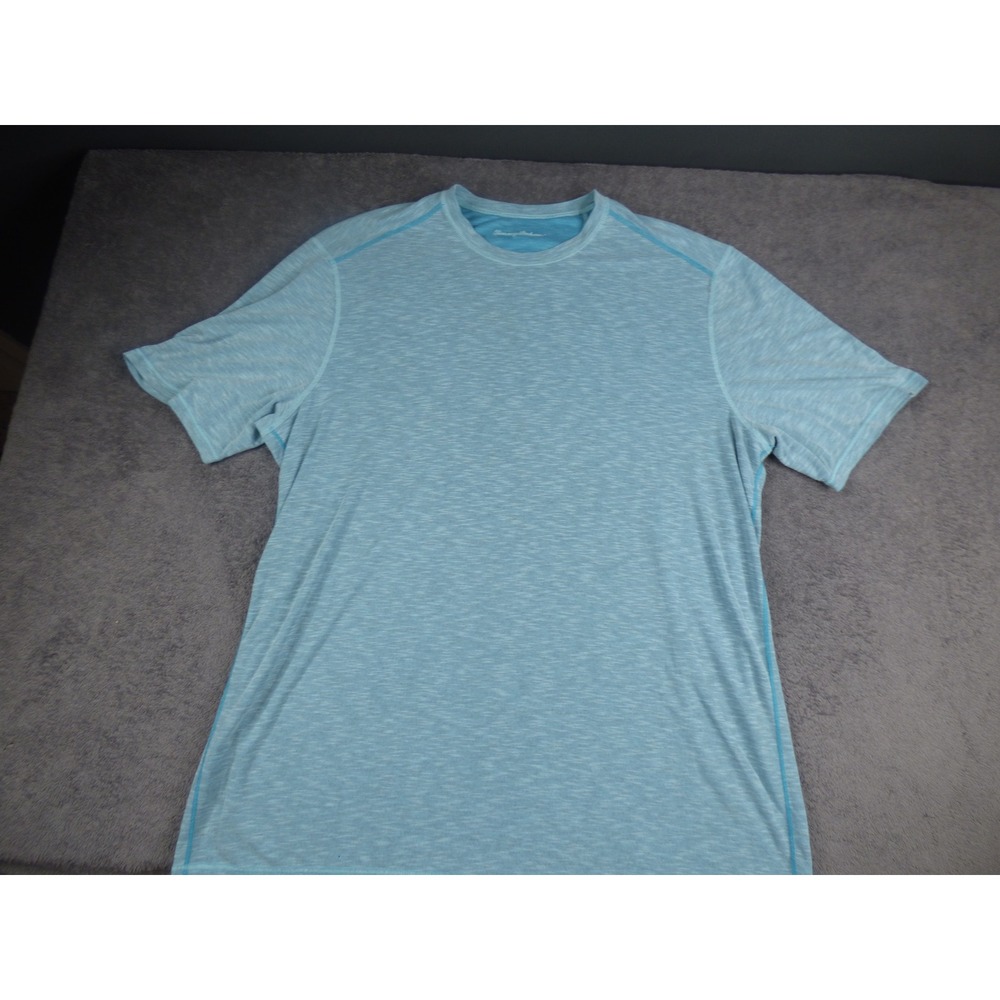 Tommy Bahama Mens Blue Heathered Space Dye Short Sleeve T-Shirt XL